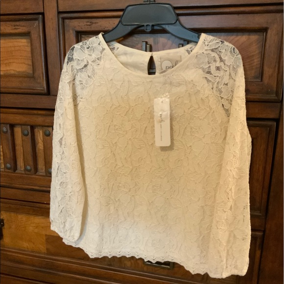 NEWw/TAG Peek Lace Blouse wLining Cream, Sz10 - Picture 1 of 3
